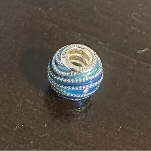 Pandora Blue and Silver Charm Bead